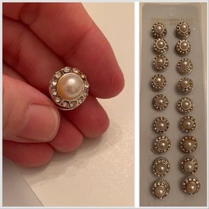 Set of 18 Pearl & Rhinestone Hair Twists, Silver Plated Coil, NWT, Updos, Bridal